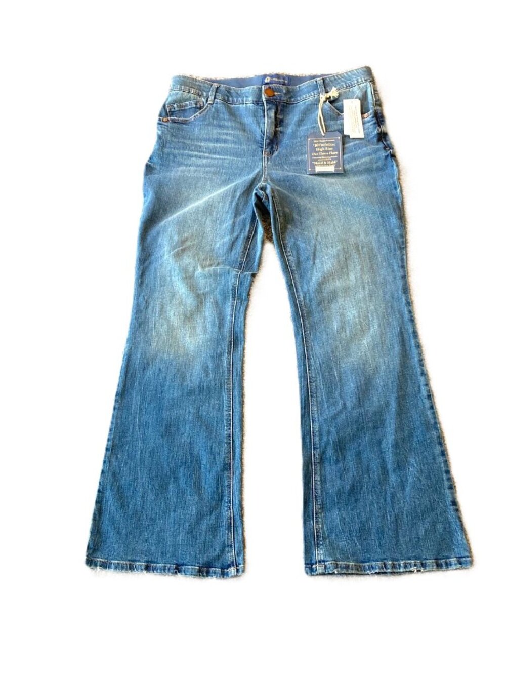 Democracy Ab Solution High Rise Out There Flare Jeans 16W Mid Blue Artisanal NWT